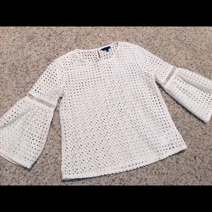 White JOE’S Jeans Eyelet Lace Sheer Top